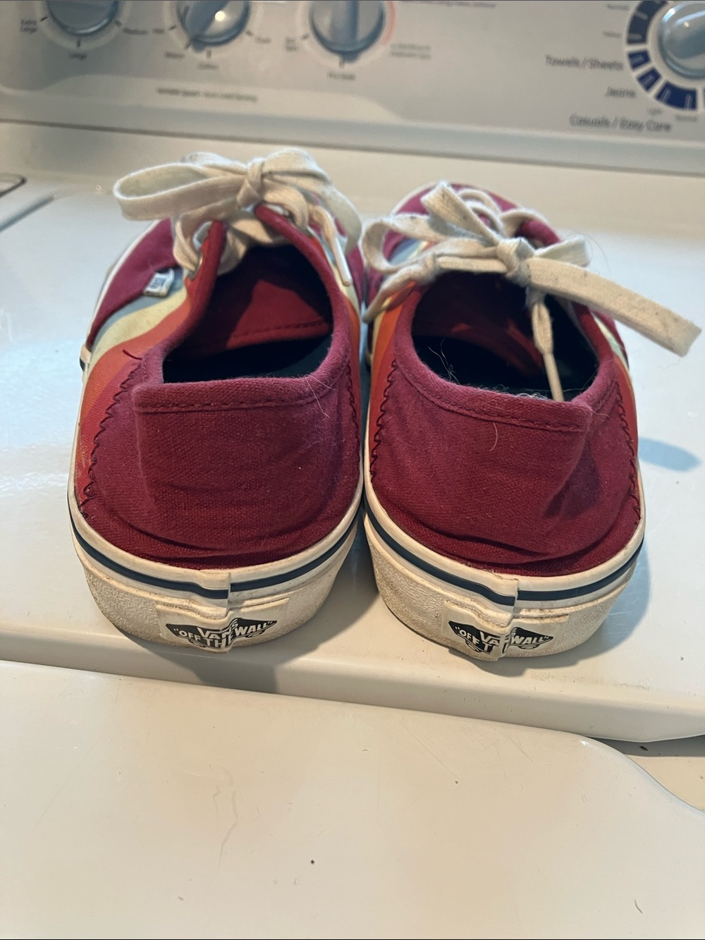 Vans red Canvas Sneakers Rad Rainbow authentic SF Stripe ultracush men’s 6 w 7.5 - Picture 4 of 9